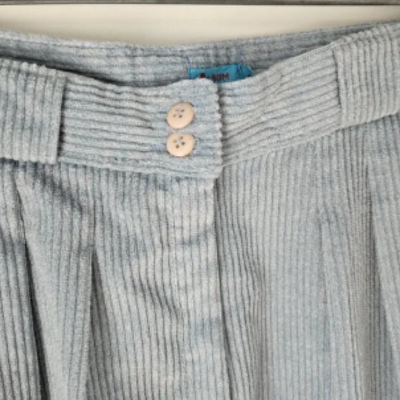 Album By Kenzo Vintage Women's High Waisted Light Blue Corduroy Tapered Pants 12 - Picture 3 of 8